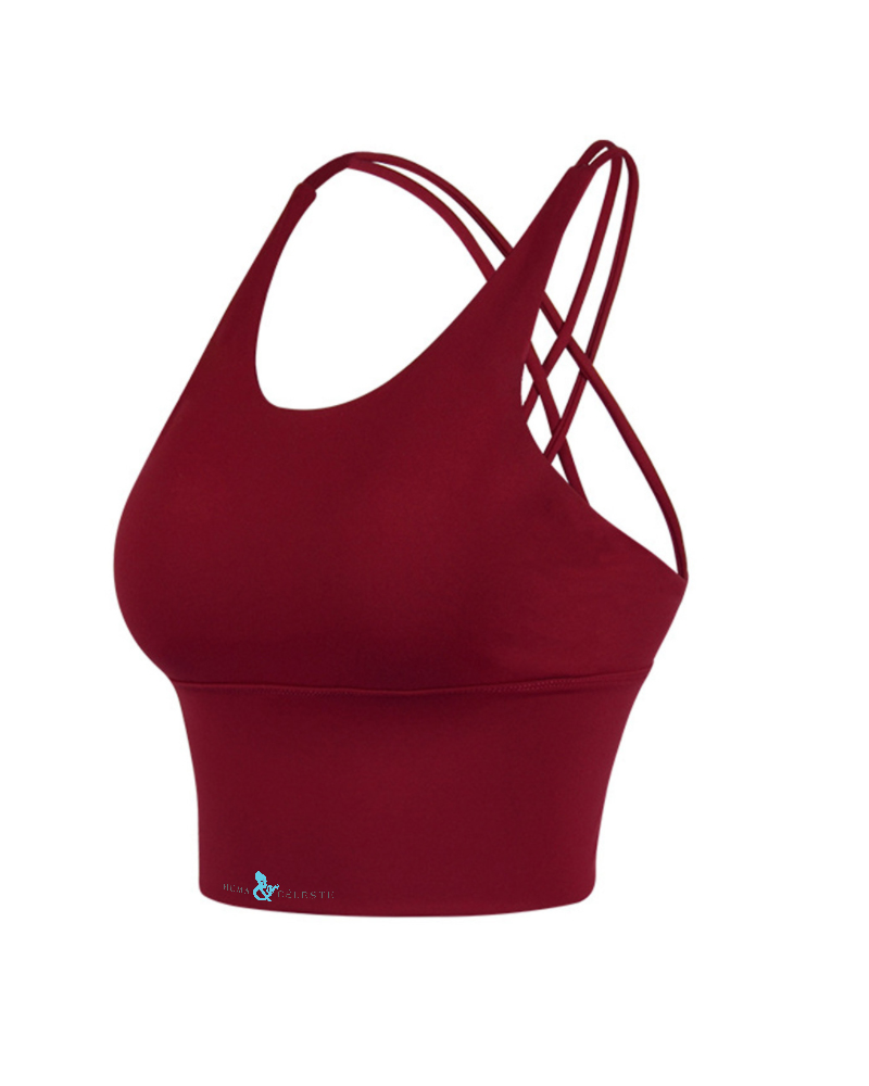 Sports Bras For Women Gym Running, Unique Cross Back Strappy & Honeycomb  Design Front,mid Impact Seamless Yoga Bralette-coral Red(xxl)